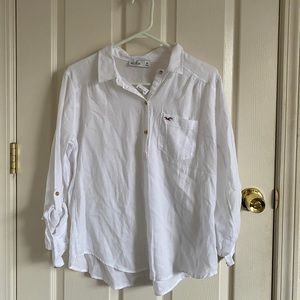 Hollister White Blouse Button Up